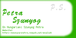 petra szunyog business card